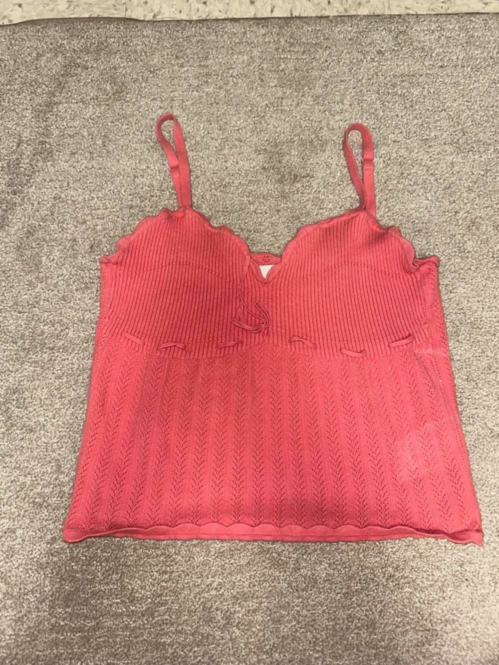 Wilfred Coral Pink Scallop-Edge Knit Camisole